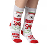 Ladies Lite Christmas Socks - Hugs & Kisses