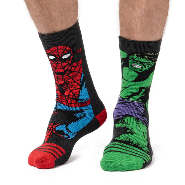 Mens Lite Licensed Character Socks - The Hulk & Spiderman