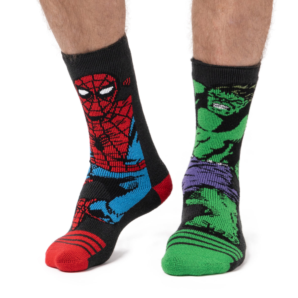 Hulk Sock Rip Mens Lite Licensed Character Socks - The Hulk & Spiderman – Heat Holders
