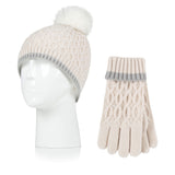 Kids Ice Palace Pom Pom Hat & Gloves - Cream