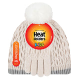 Kids Ice Palace Pom Pom Hat & Gloves - Cream