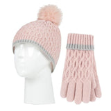 Kids Ice Palace Pom Pom Hat & Gloves - Dusky Pink