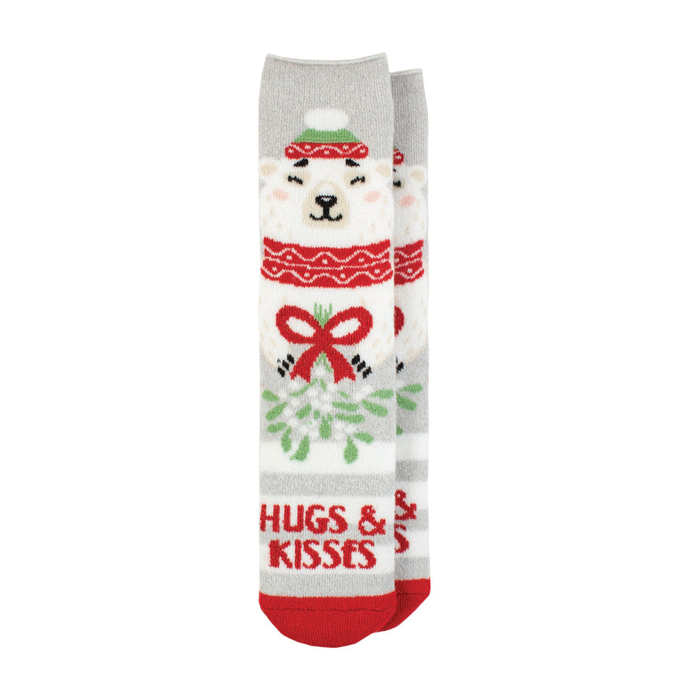 Ladies Lite Christmas Socks - Hugs & Kisses