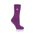 Ladies IOMI Dual Layer Raynaud's Slipper Socks - Violet