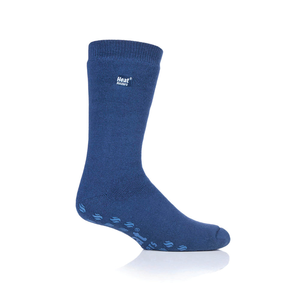 Mens IOMI Dual Layer Raynaud's Slipper Socks - Deep Blue