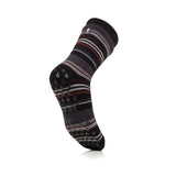 Mens IOMI Dual Layer Raynaud's Slipper Socks - Black Stripe