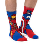 Mens Lite Licensed Character Socks - Marvel Iron Man & Captain America