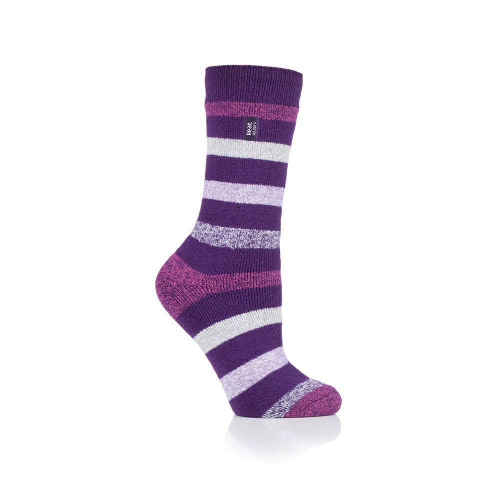 Ladies Lite Jasmine Socks - Purple Stripe