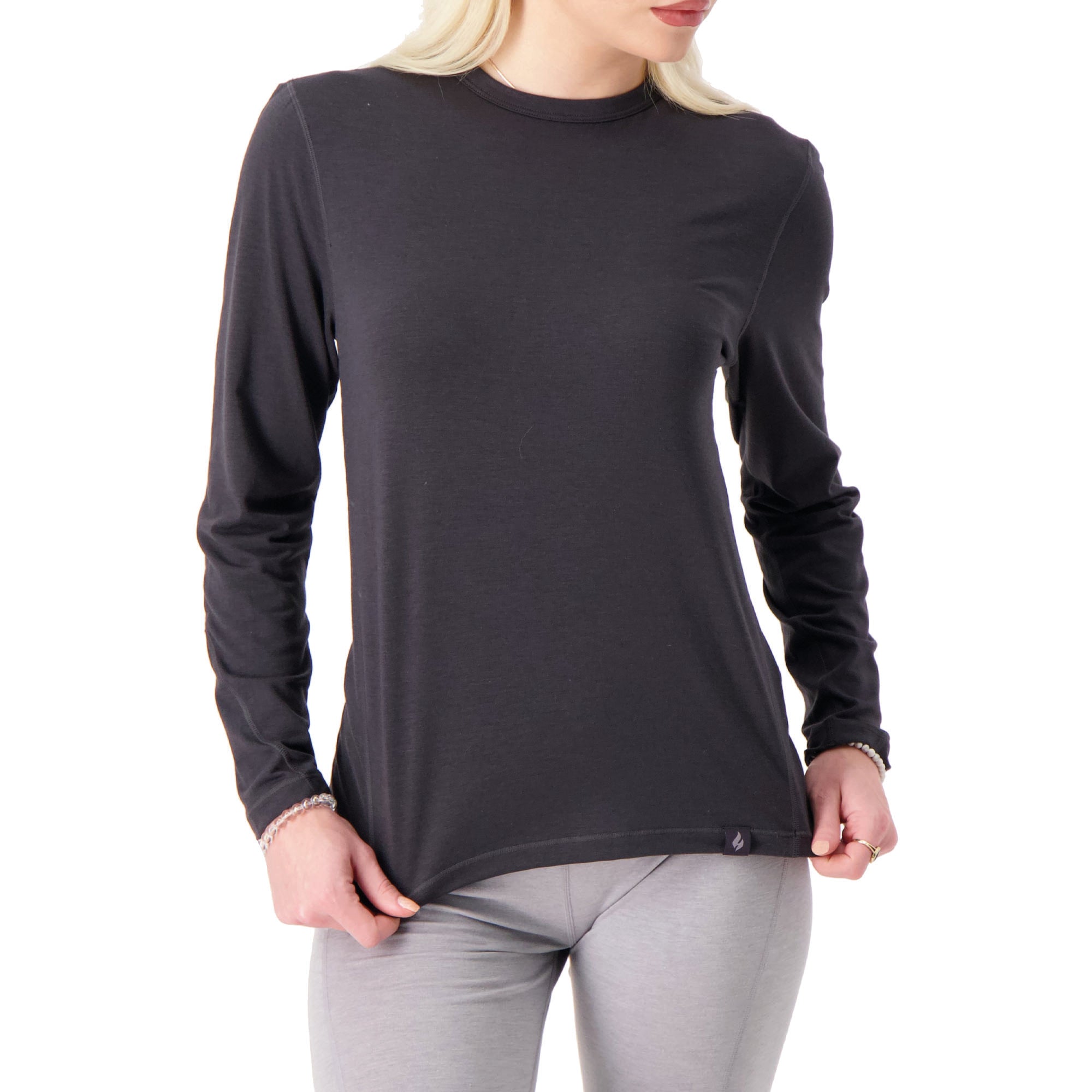Ladies Celine Ceramic Thermal Long Sleeve Top - Charcoal – Heat