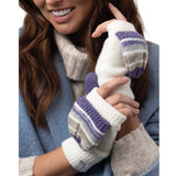 Ladies Bronte Converter Mittens - Cream & Dusted Lilac