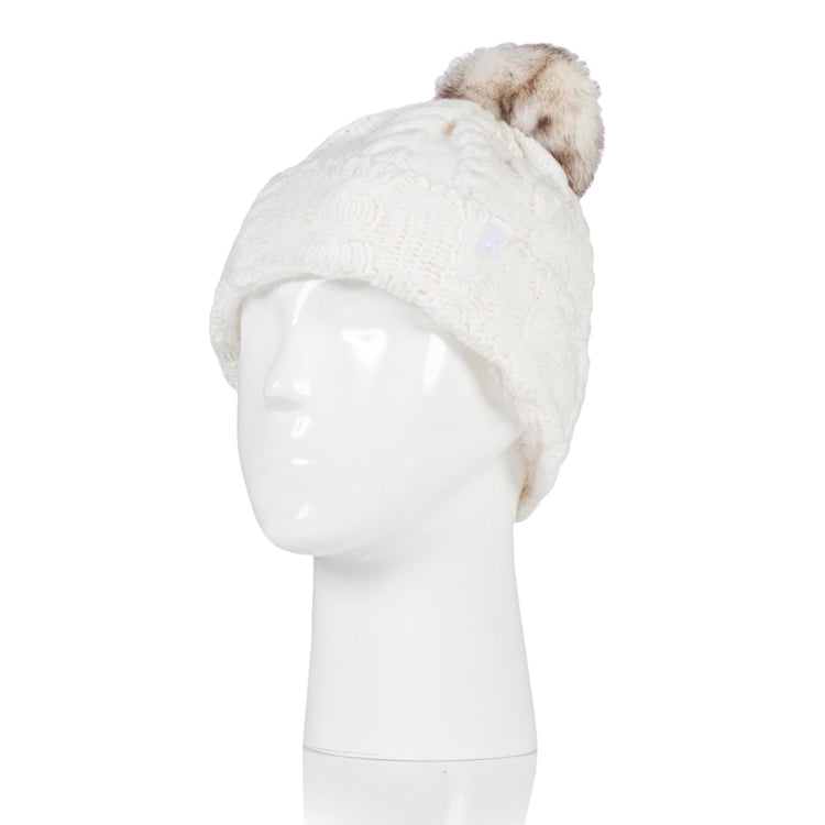 Ladies Original Pom Pom Hat - Cream