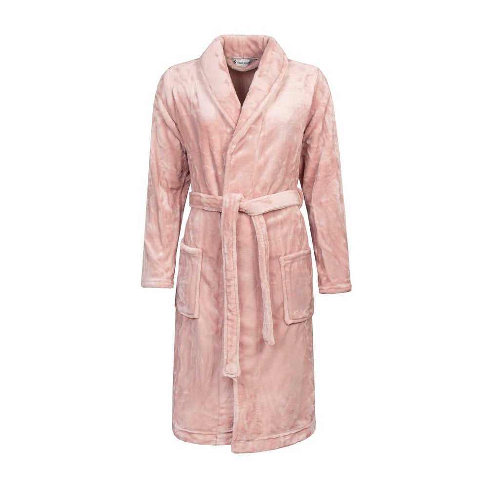 Ladies Thermal Dressing Gown - Dusky Pink