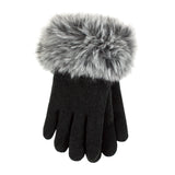 Ladies Hollis Faux Fur Thermal Gloves - Black