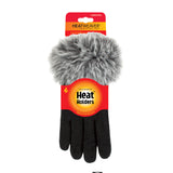 Ladies Hollis Faux Fur Thermal Gloves - Black