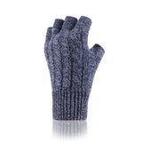 Ladies Ayla Cable Fingerless Gloves - Navy Twist