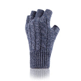 Special Offer Ladies Thermal Fingerless Gloves & Turn Over Hat - Navy Twist