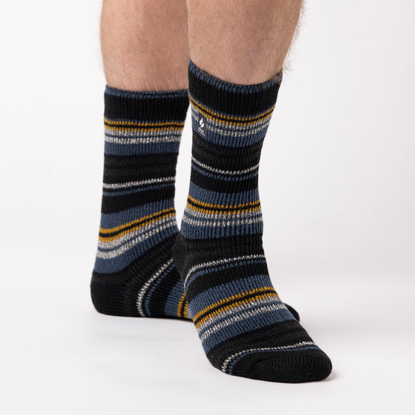 Mens Original Leavenworth Stripe Socks - Black / Blue