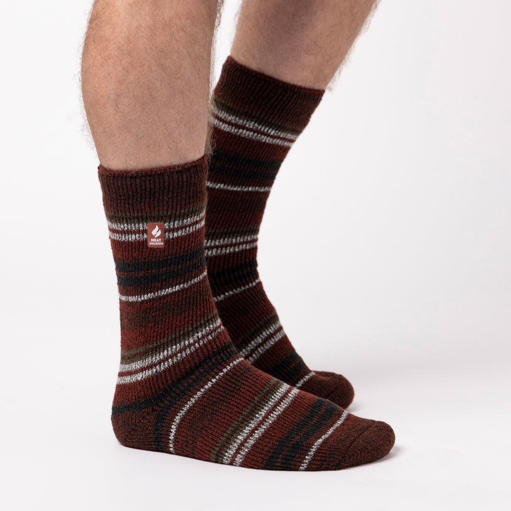 Mens Original Leavenworth Stripe Socks - Chestnut / Merlot