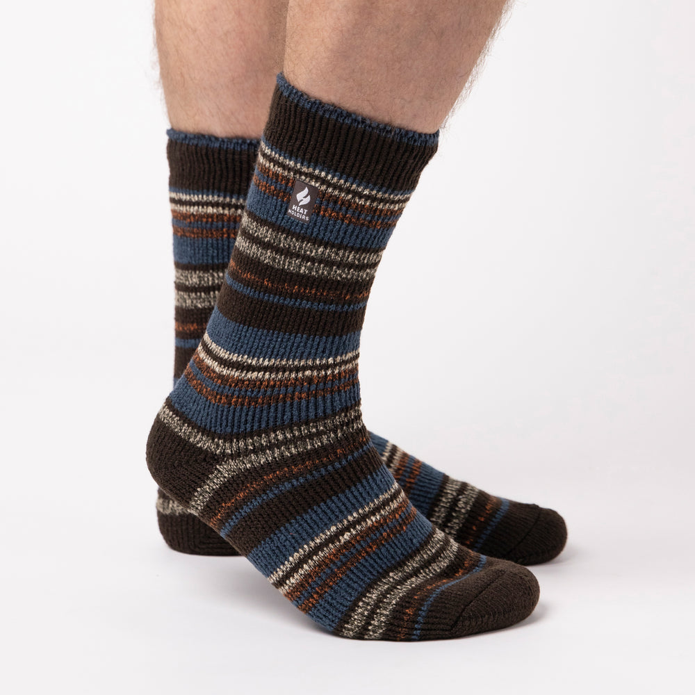 Mens Original Leavenworth Stripe Socks - Earth Brown / Auburn