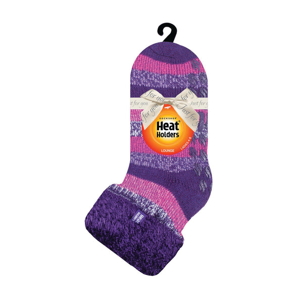 Ladies Original Jo Lounge Socks with Turnover Top - Pink & Purple