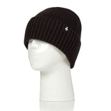 Ladies Lite Ashwood Ribbed Turnover Hat - Black