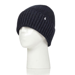 Mens Lite Ashwood Ribbed Turnover Hat - Navy