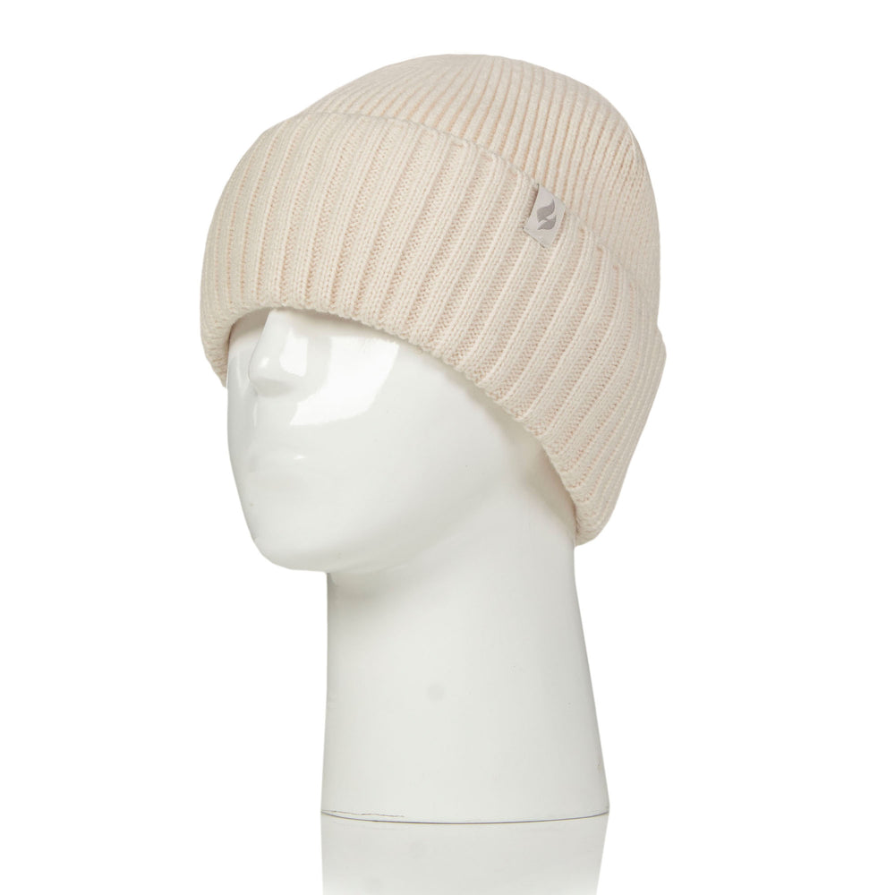 Mens Lite Ashwood Ribbed Turnover Hat - Cream