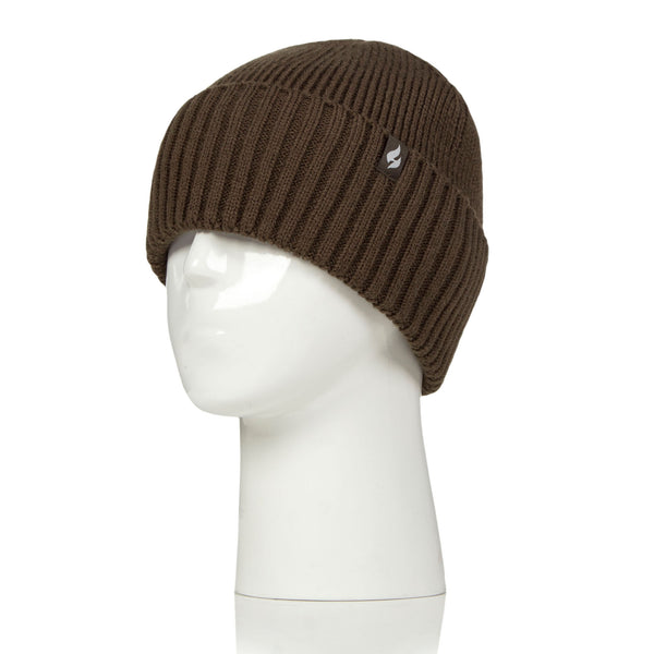 Mens Lite Ashwood Ribbed Turnover Hat - Khaki