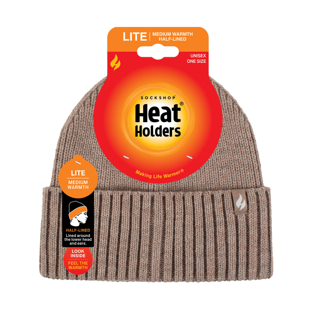 Mens Lite Ashwood Ribbed Turnover Hat - Oat