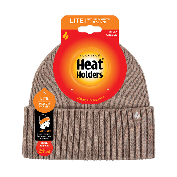 Mens Lite Ashwood Ribbed Turnover Hat - Oat