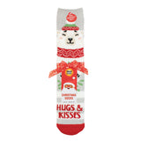 Ladies Lite Christmas Socks - Hugs & Kisses