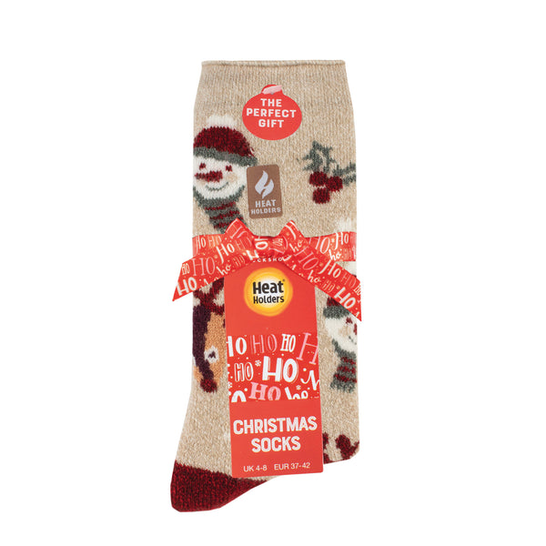 Ladies Lite Christmas Socks - Snowy Christmas