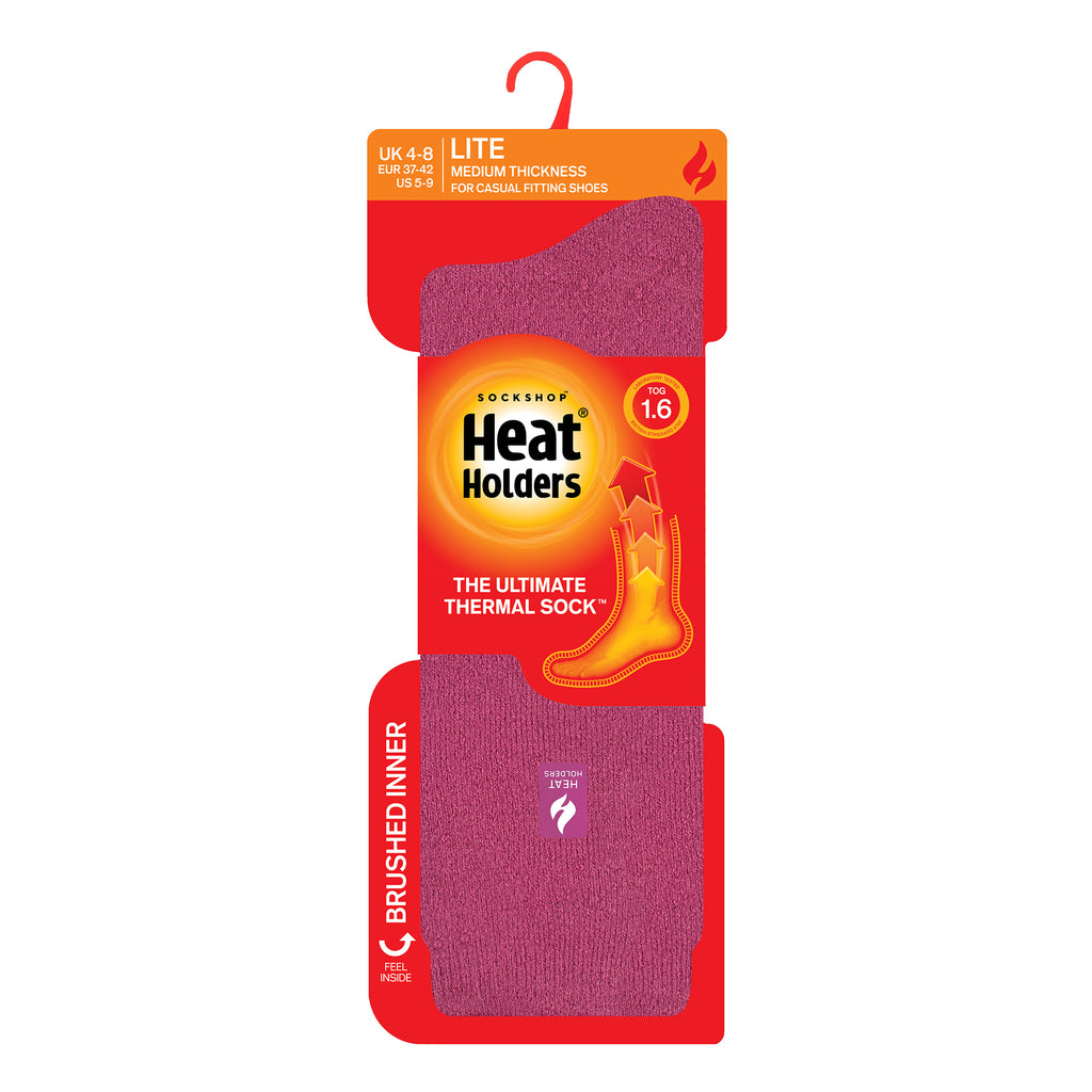 Ladies Lite Thermal Socks - Muted Pink – Heat Holders