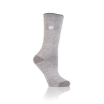 Ladies Lite Viola Socks - Silver & Cream