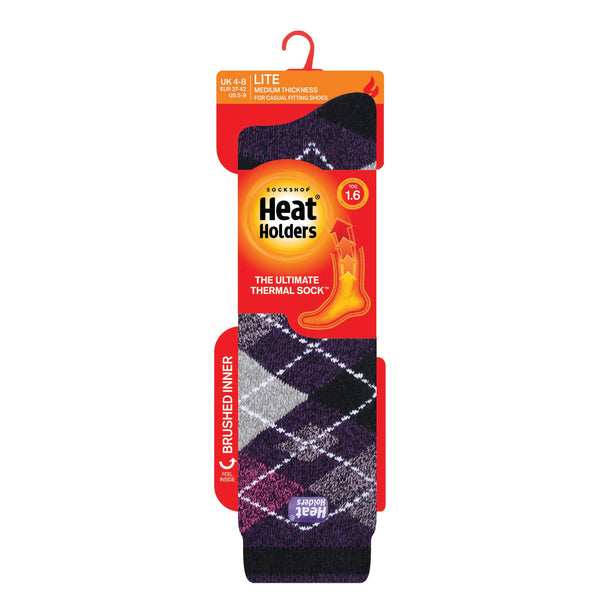 Ladies Lite Argyle Long Socks - Sherwood