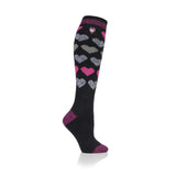 Ladies Lite Jacquard Heart Long Socks - Sutton