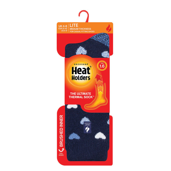 Ladies Lite Jasmine Socks - Navy Hearts