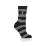 Ladies Lite Bologna Chunky Stripe Socks - Black & White
