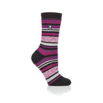 Ladies Lite Antalya Multi Stripe Socks - Black