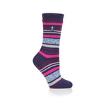 Ladies Lite Antalya Multi Stripe Socks - Navy & Pink