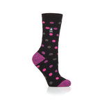 Ladies Lite Malaga Dots Socks - Black & Berry