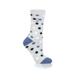 Ladies Lite Malaga Dots Socks - Light Grey & Denim