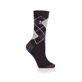 Ladies Lite Cali Argyle Socks - Black