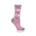 Ladies Lite Paris Hearts Socks - Mauve