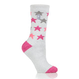 Ladies Lite Nice Stars Socks - Silver & Grey