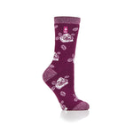 Ladies Lite Rome Floral Socks - Purple