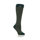 Ladies Lite Wellington Boot Socks - Emerald & Olive