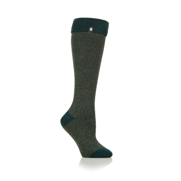 Ladies Lite Wellington Boot Socks - Emerald & Olive