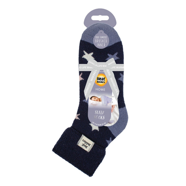 Ladies Lite Jacquard Sleep Socks with Turnover Top - Maisie Stars