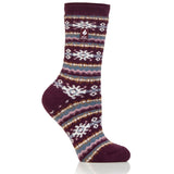 Ladies Lite Nordic Thermal Socks - Cabernet & Rose Blush